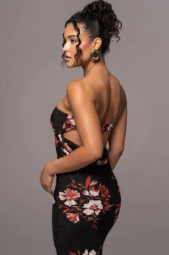 Red Floral Break Free Strapless Maxi Dress -Jluxlabel Dress Shop PRODUCT JUL132023 CHIFFON 136