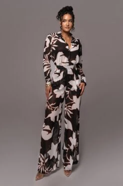 Ivory Floral Between Us Printed Button Up -Jluxlabel Dress Shop PRODUCT JUL132023 CHIFFON 185