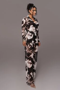 Ivory Floral Between Us Printed Button Up -Jluxlabel Dress Shop PRODUCT JUL132023 CHIFFON 186