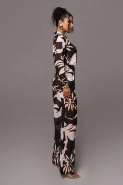 Ivory Floral Between Us Printed Button Up -Jluxlabel Dress Shop PRODUCT JUL132023 CHIFFON 187