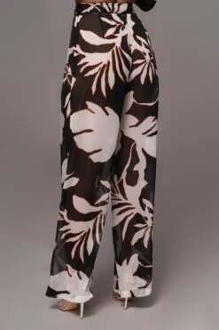 Ivory Floral Stay For A While Printed Trousers -Jluxlabel Dress Shop PRODUCT JUL132023 CHIFFON 191