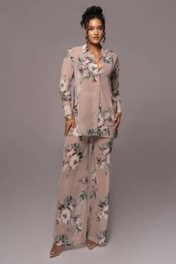 Purple Floral Between Us Printed Button Up -Jluxlabel Dress Shop PRODUCT JUL132023 CHIFFON 196