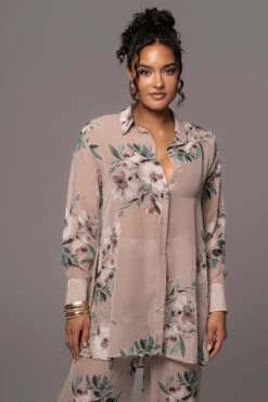 Purple Floral Between Us Printed Button Up -Jluxlabel Dress Shop PRODUCT JUL132023 CHIFFON 200