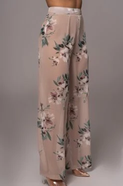 Purple Floral Stay For A While Printed Trousers -Jluxlabel Dress Shop PRODUCT JUL132023 CHIFFON 208
