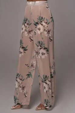 Purple Floral Stay For A While Printed Trousers -Jluxlabel Dress Shop PRODUCT JUL132023 CHIFFON 210