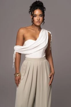 Ivory New Obsession Draped Top -Jluxlabel Dress Shop PRODUCT JUL132023 CHIFFON 22