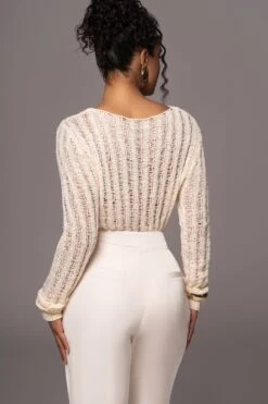 Cream Natalya Rib Knit Top -Jluxlabel Dress Shop PRODUCT JUL132023 CHIFFON 224
