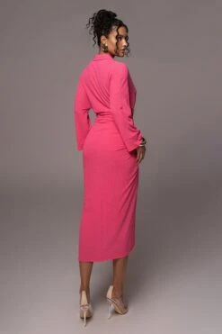 Fuchsia Sunlight Crinkled Mesh Skirt Set -Jluxlabel Dress Shop PRODUCT JUL132023 CHIFFON 264