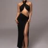Black Tamara Halter Midi Dress 2 Black Tamara Halter Midi Dress -Jluxlabel Dress Shop PRODUCT JUL132023 CHIFFON 2800 2