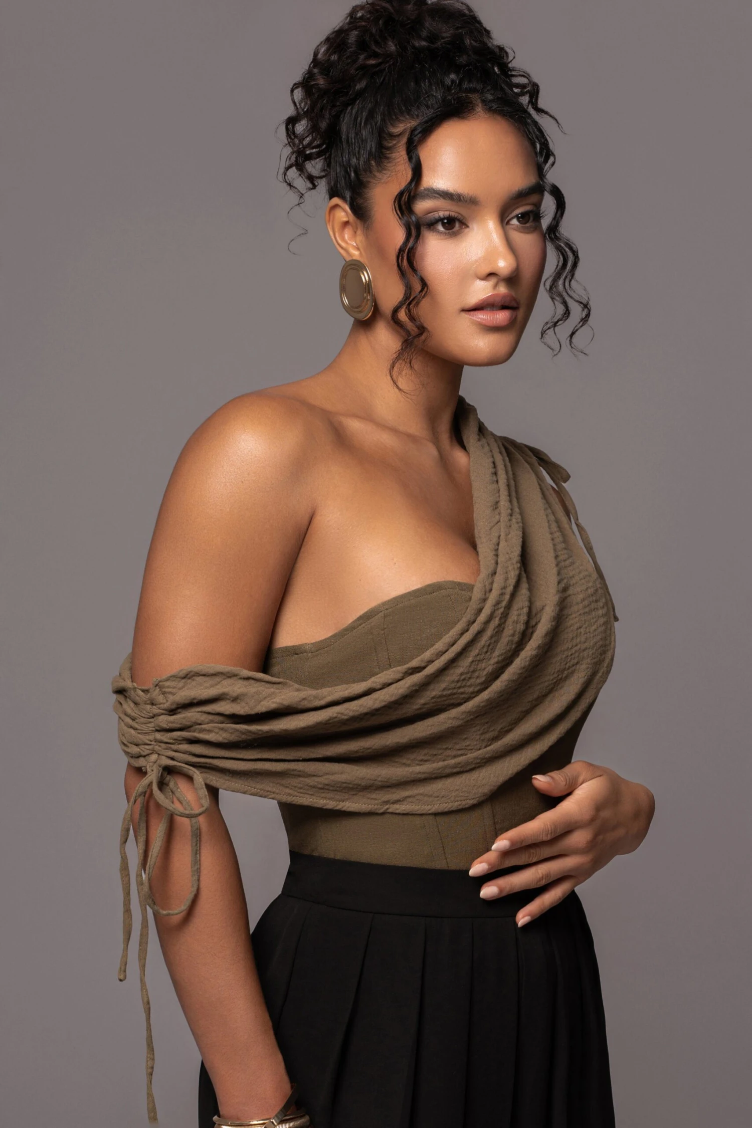 Olive New Obsession Draped Top 11 Olive New Obsession Draped Top - Image 9