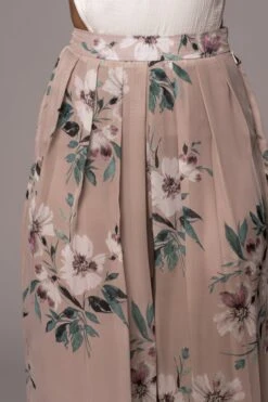 Purple Floral Josette Wide-Leg Pleated Pants -Jluxlabel Dress Shop PRODUCT JUL132023 CHIFFON 49