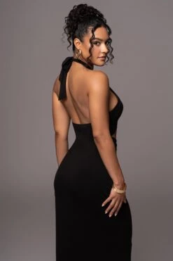 Black Tamara Halter Midi Dress -Jluxlabel Dress Shop PRODUCT JUL132023 CHIFFON 5