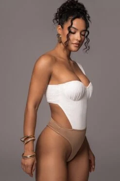 Natural Scenic One-Shoulder Linen Bodysuit -Jluxlabel Dress Shop PRODUCT JUL132023 CHIFFON 56