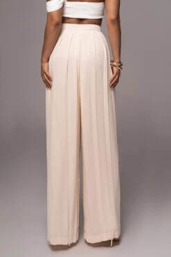 Ivory Josette Wide-Leg Pleated Pants -Jluxlabel Dress Shop PRODUCT JUL132023 CHIFFON 71