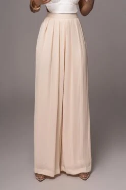 Ivory Josette Wide-Leg Pleated Pants -Jluxlabel Dress Shop PRODUCT JUL132023 CHIFFON 72