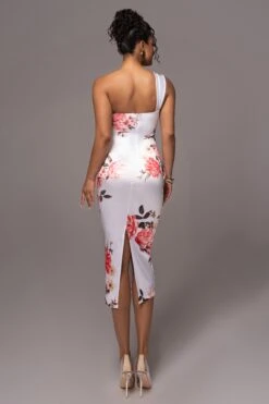 Ivory Crystalline Floral Midi Dress -Jluxlabel Dress Shop PRODUCT JUL132023 CHIFFON 77