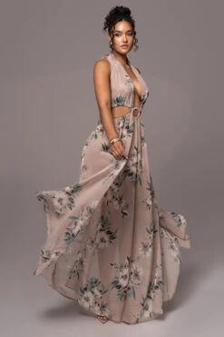 Purple Floral Nicoletta Chiffon Maxi Dress -Jluxlabel Dress Shop PRODUCT JUL132023 CHIFFON 85