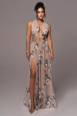 Purple Floral Nicoletta Chiffon Maxi Dress -Jluxlabel Dress Shop PRODUCT JUL132023 CHIFFON 86