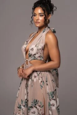 Purple Floral Nicoletta Chiffon Maxi Dress -Jluxlabel Dress Shop PRODUCT JUL132023 CHIFFON 90