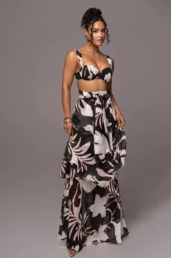 White Floral Printed Love Two-Piece Set -Jluxlabel Dress Shop PRODUCT JUL132023 CHIFFON 91