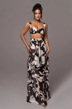 White Floral Printed Love Two-Piece Set -Jluxlabel Dress Shop PRODUCT JUL132023 CHIFFON 94