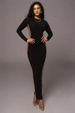 Noir Break Away Maxi Dress -Jluxlabel Dress Shop PRODUCT JUL192023 AUGDROP1 131
