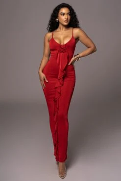 Red Rosalinda Maxi Dress -Jluxlabel Dress Shop PRODUCT JUL192023 NEWRESHOOTS 30