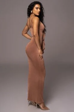 Tan Rosalinda Maxi Dress -Jluxlabel Dress Shop PRODUCT JUL192023 NEWRESHOOTS 45