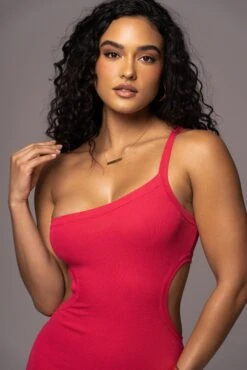 Fuchsia Ruth One Shoulder Dress -Jluxlabel Dress Shop PRODUCT JUL192023 NEWRESHOOTS 8
