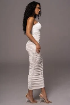 White Denise Ruched Dress 19 White Denise Ruched Dress -Jluxlabel Dress Shop PRODUCT JUL192023 NEWRESHOOTS 83