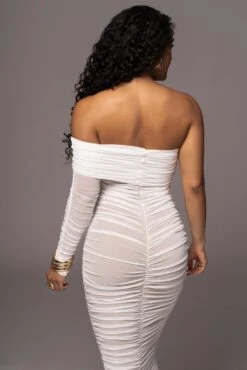 White Denise Ruched Dress 14 White Denise Ruched Dress -Jluxlabel Dress Shop PRODUCT JUL192023 NEWRESHOOTS 87