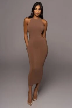 Pecan Empress Midi Dress -Jluxlabel Dress Shop PRODUCT JUL222022 BASIX 120
