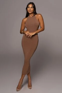 Pecan Empress Midi Dress -Jluxlabel Dress Shop PRODUCT JUL222022 BASIX 121