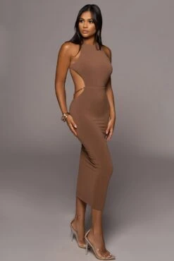 Pecan Empress Midi Dress -Jluxlabel Dress Shop PRODUCT JUL222022 BASIX 122