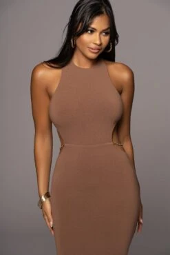 Pecan Empress Midi Dress -Jluxlabel Dress Shop PRODUCT JUL222022 BASIX 127