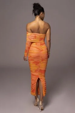 Orange Capri Ruched Dress -Jluxlabel Dress Shop PRODUCT JUL262023 ASAP 27