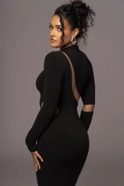 Noir Show Stopper High Neck Dress -Jluxlabel Dress Shop PRODUCT JUL262023 AUGDROP12 107