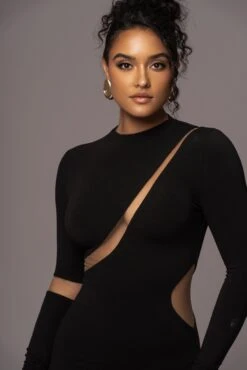 Noir Show Stopper High Neck Dress -Jluxlabel Dress Shop PRODUCT JUL262023 AUGDROP12 109