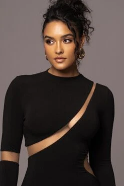 Noir Show Stopper High Neck Dress -Jluxlabel Dress Shop PRODUCT JUL262023 AUGDROP12 112