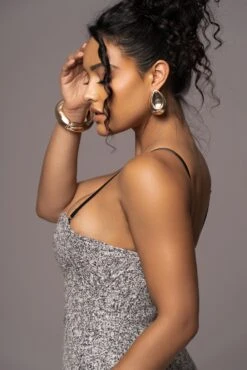 Lt. Grey Royal Tweed Midi Dress -Jluxlabel Dress Shop PRODUCT JUL262023 AUGDROP12 155