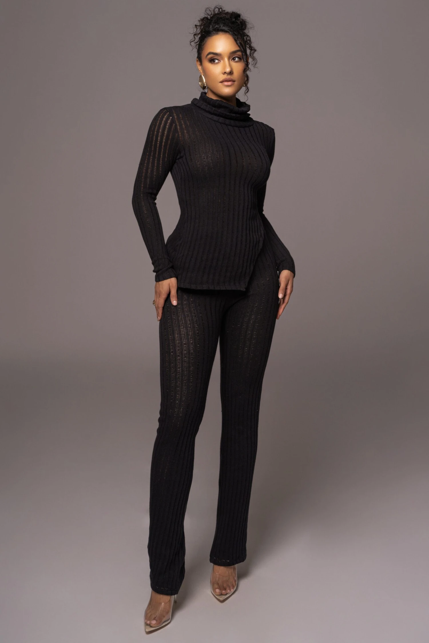 Black One Call Away Ribbed Turtleneck Top 4 Black One Call Away Ribbed Turtleneck Top - Image 2