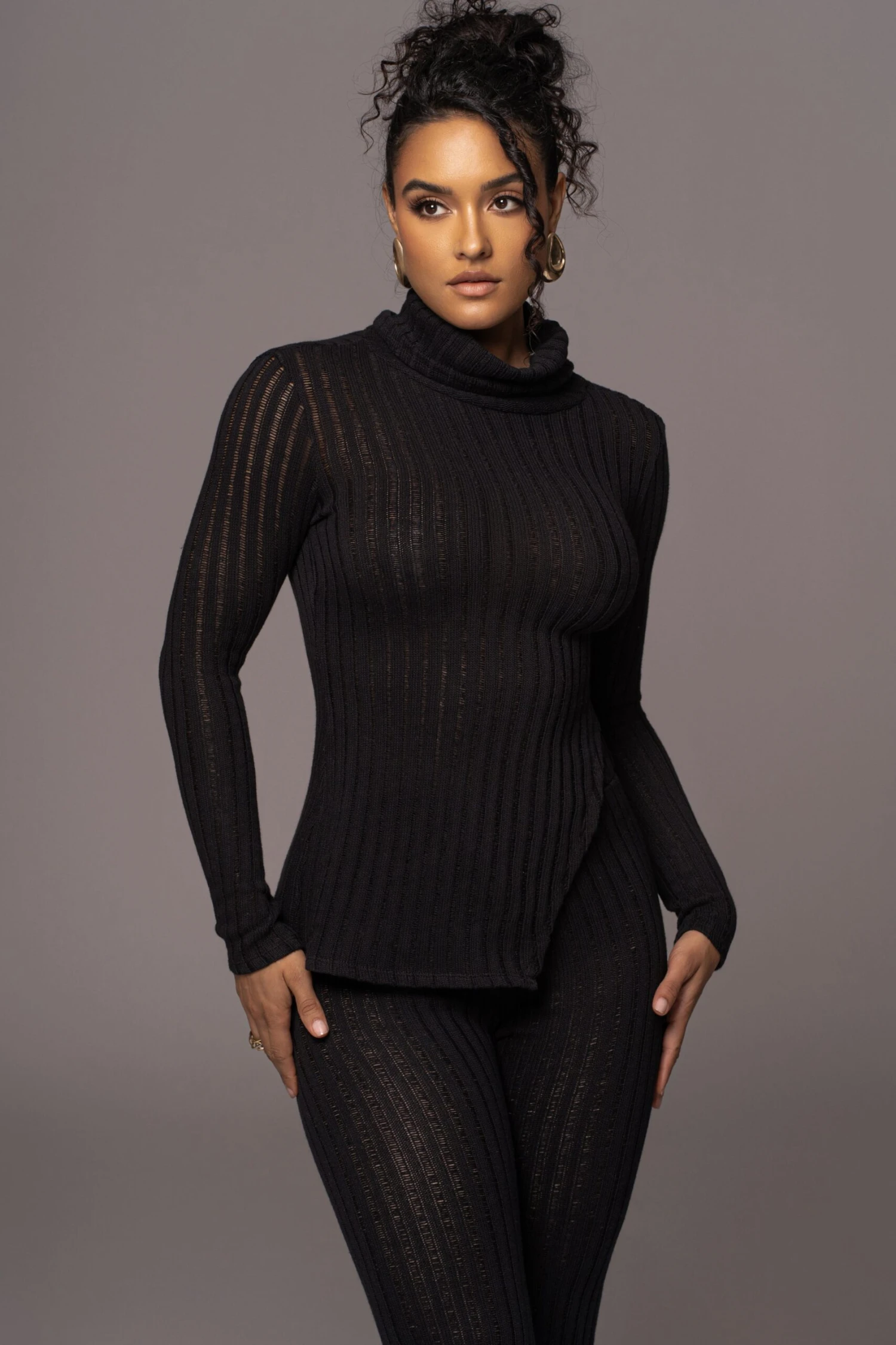 Black One Call Away Ribbed Turtleneck Top 3 Black One Call Away Ribbed Turtleneck Top