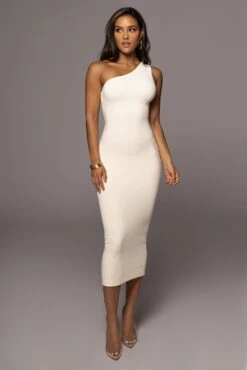Buttercream Meara One Shoulder Dress -Jluxlabel Dress Shop PRODUCT JUL282022 BASIX 216