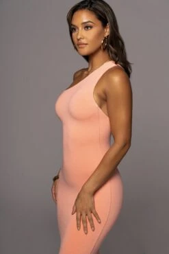 Peach Meara One Shoulder Dress 14 Peach Meara One Shoulder Dress -Jluxlabel Dress Shop PRODUCT JUL282022 BASIX 229