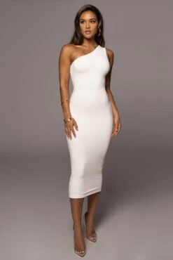 Ivory Meara One Shoulder Dress -Jluxlabel Dress Shop PRODUCT JUL282022 BASIX 56
