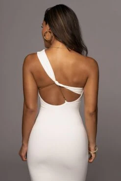 Ivory Meara One Shoulder Dress -Jluxlabel Dress Shop PRODUCT JUL282022 BASIX 60