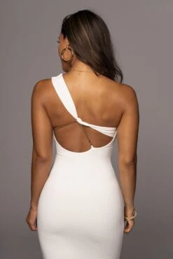 Ivory Meara One Shoulder Dress -Jluxlabel Dress Shop PRODUCT JUL282022 BASIX 60copy