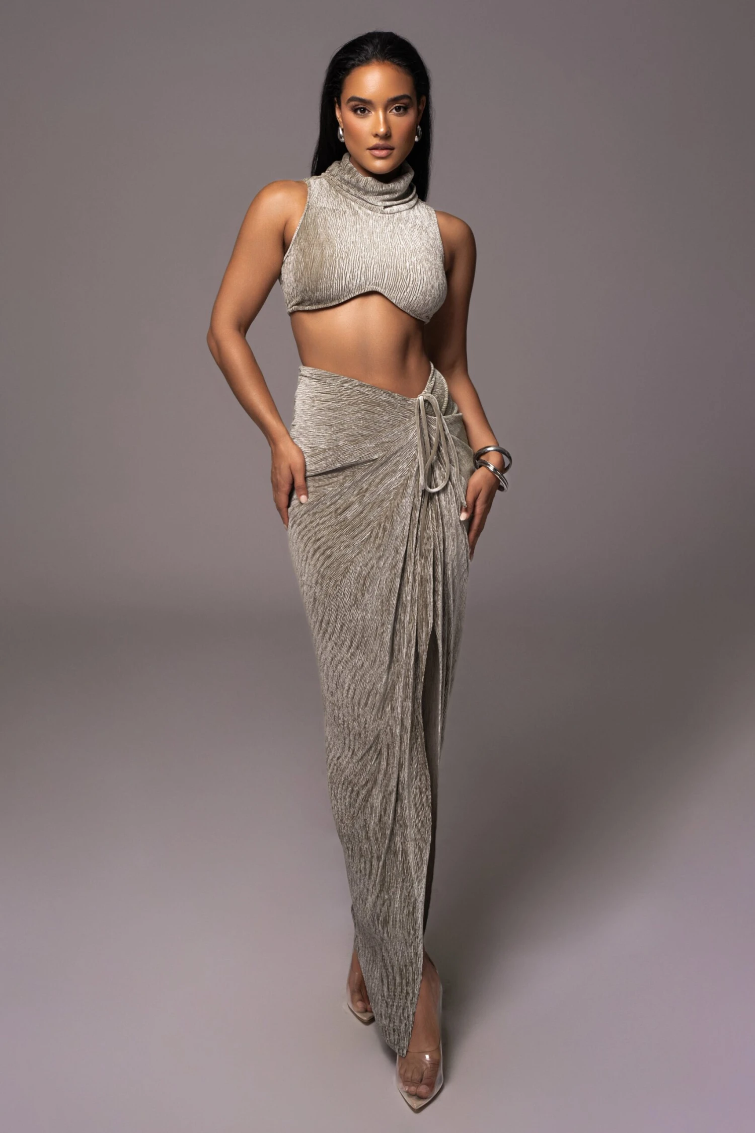 Grey Chosen One Velvet Skirt Set 6 Grey Chosen One Velvet Skirt Set - Image 4