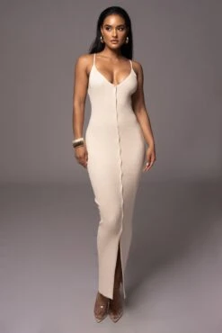Natural Santos Ribbed Maxi Dress -Jluxlabel Dress Shop PRODUCT JUL52023 41