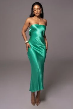 Green Irina Satin Strapless Maxi Dress -Jluxlabel Dress Shop PRODUCT JUL52023 50